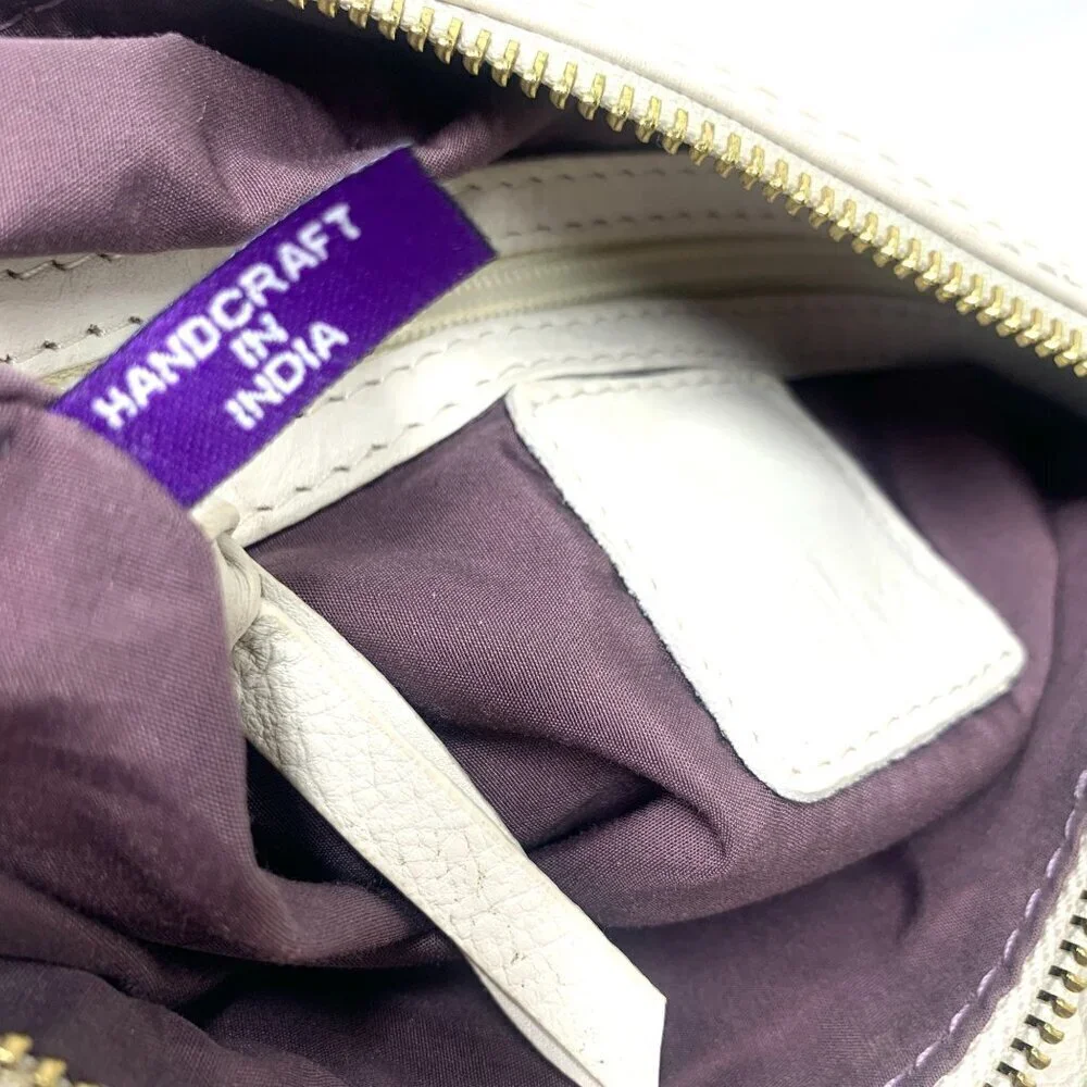 Kooba Stratford White Leather Hobo Triple Compartment Crossbody Bag 9"x9.5" - Picture 9 of 12
